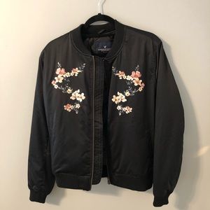 American Eagle Embroidered Bomber Jacket